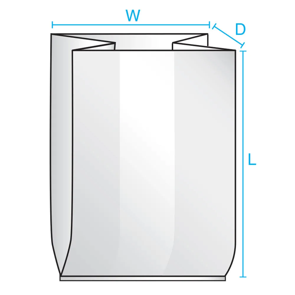 12" x 12" x 30" x 3 mil Clear Eco-Manufactured Plastic Side-Gusseted Bags (Case of 250)