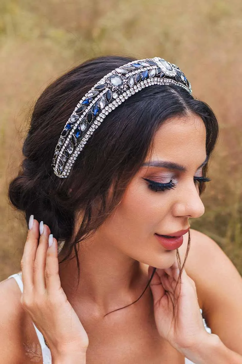 2025 Boho Rhinestones Headband Spark Crystal Prom Dress Wedding Accessories