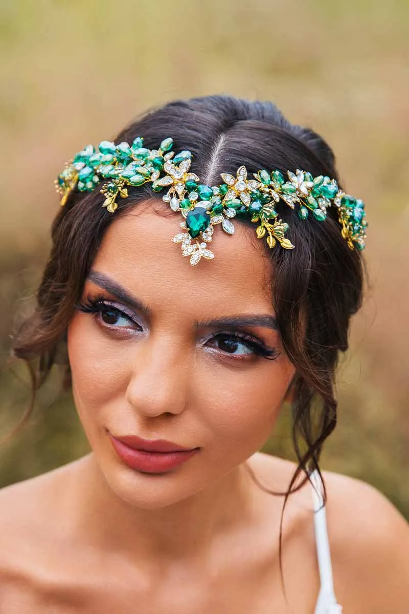 2025 Boho Turquoise Headbands Bridal Diamond Tiara Wedding Accessories