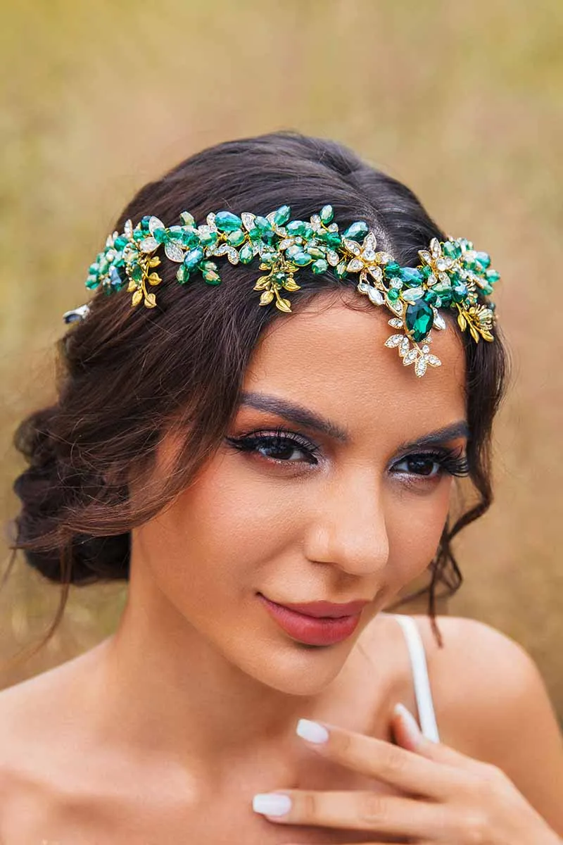 2025 Boho Turquoise Headbands Bridal Diamond Tiara Wedding Accessories