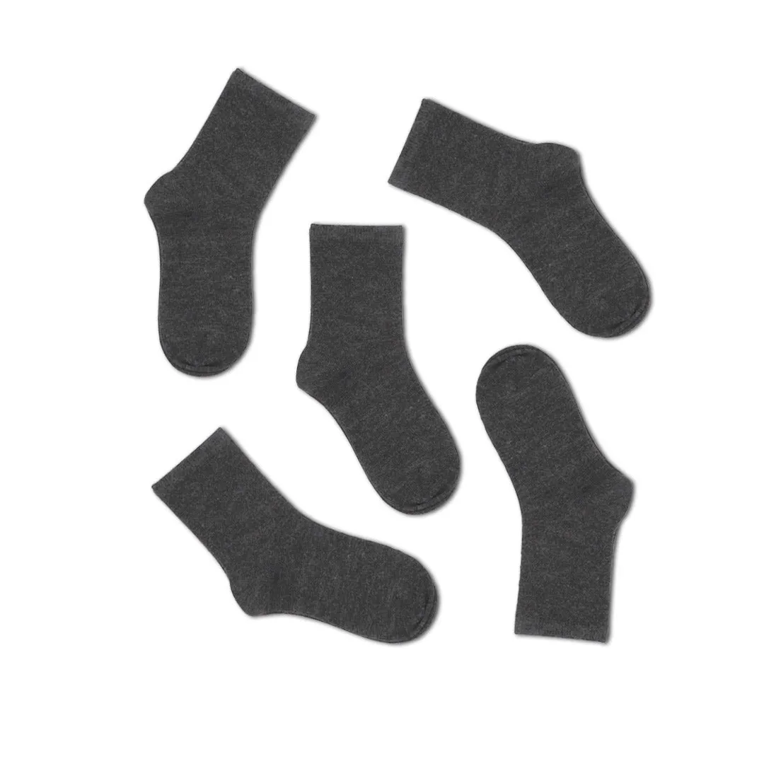 5pk Bamboo Ankle Socks - Grey