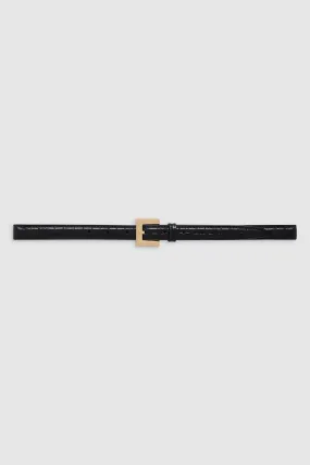 Anine Bing Nicola Belt in Black Embossed