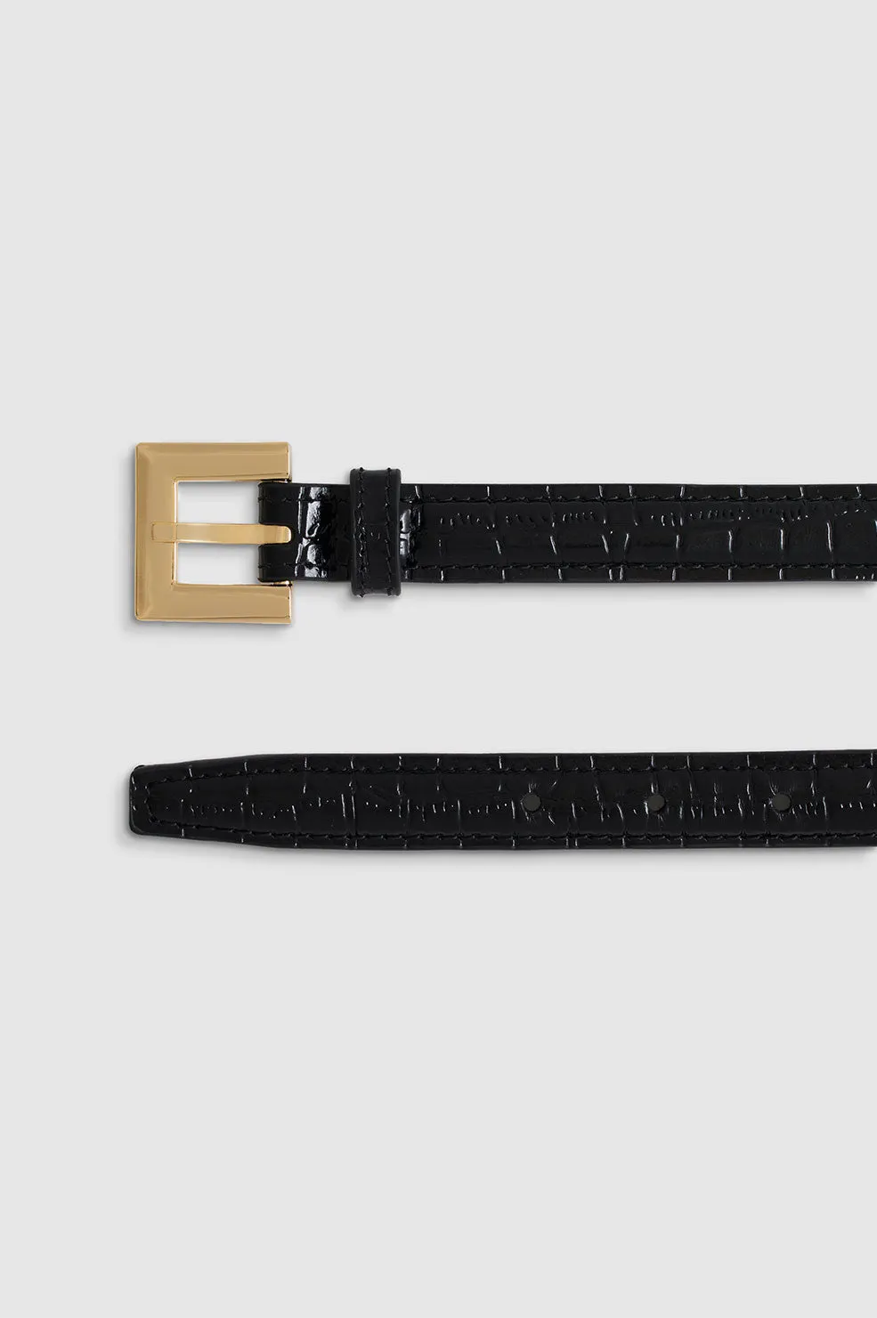 Anine Bing Nicola Belt in Black Embossed