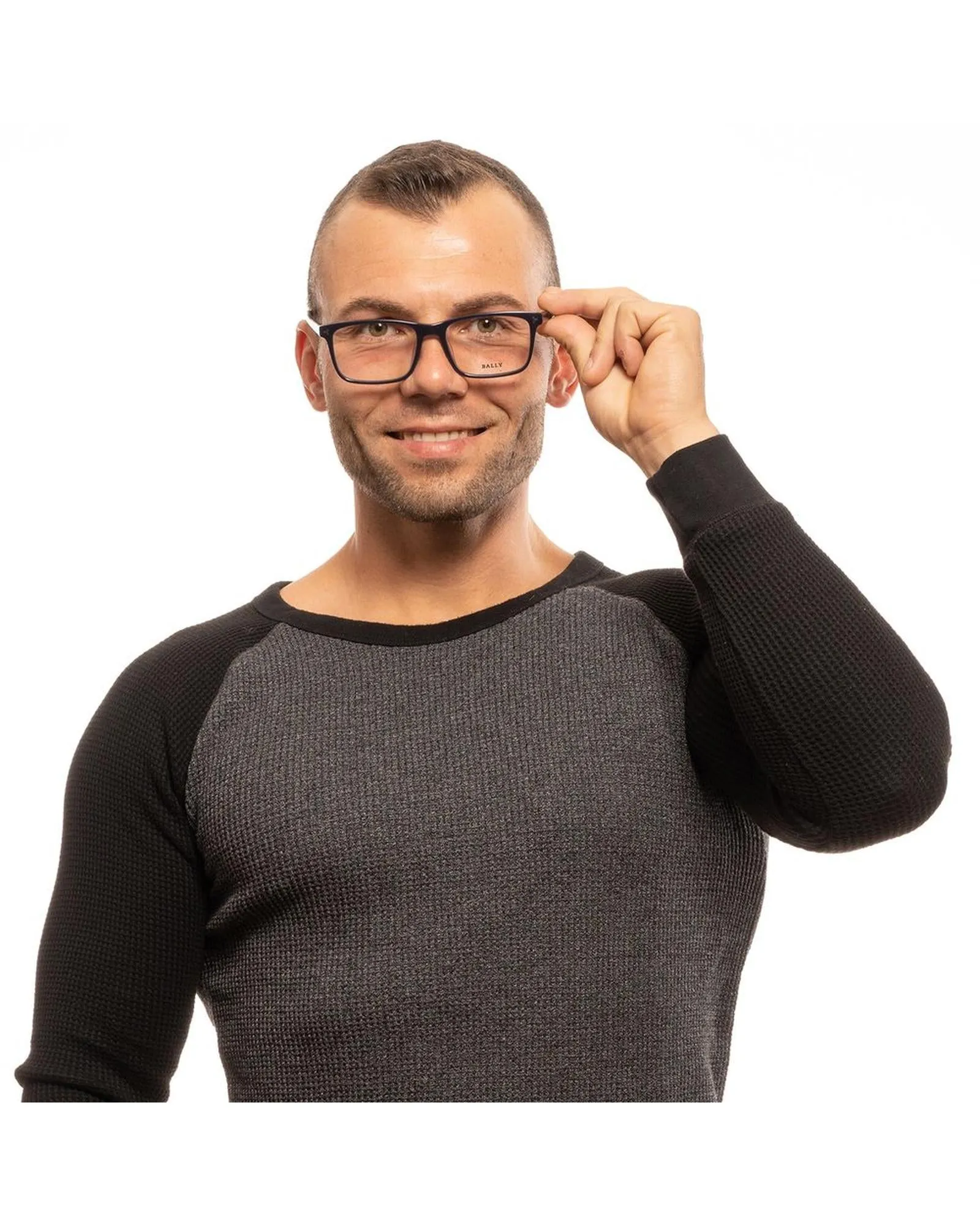 Bally  BY3022 Square Optical Frames for Men  Black