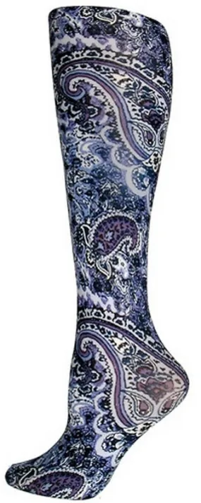 Big Purple Paisley Knee High Trouser Socks (Women's)
