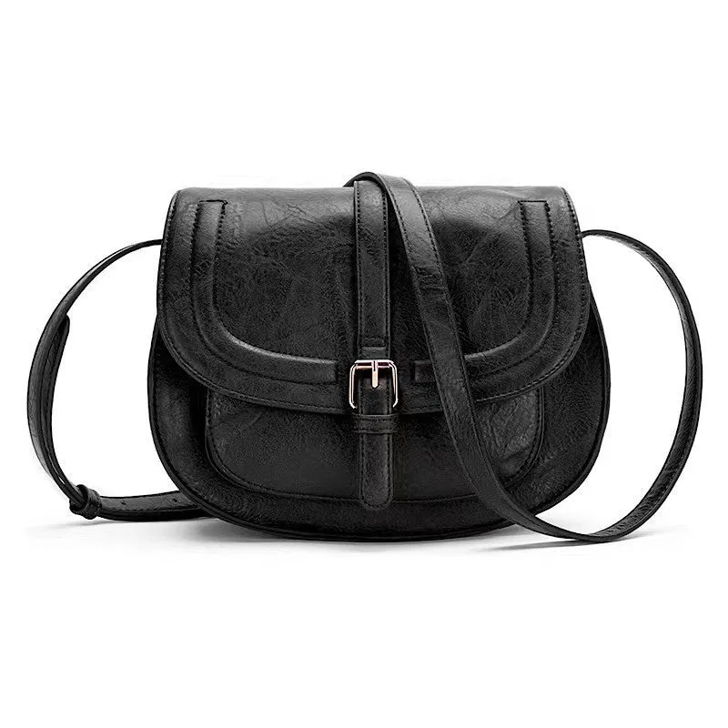 Black Blair Foldover Buckle Crossbody