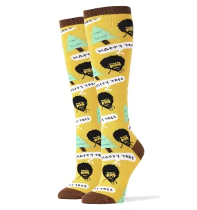 Bob Ross Happy Tree Knee High Socks (Women's)