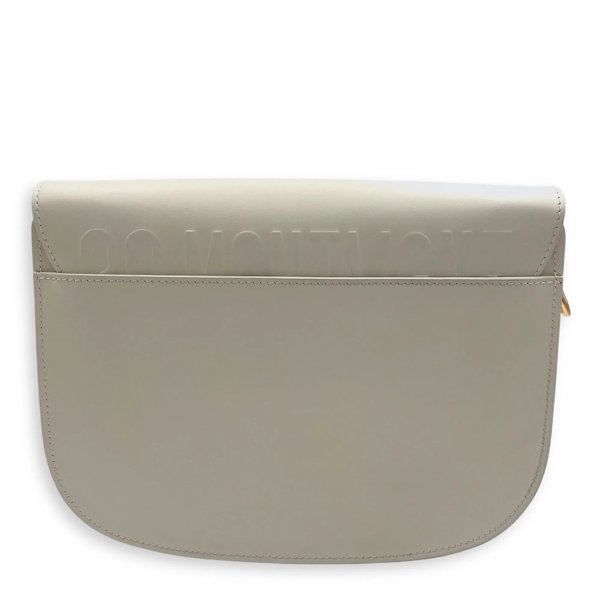 Bobby Medium White Crossbody Bag in Calfskin, Gold hardware