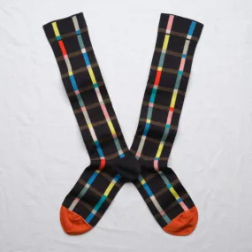 Bonne Maison Grid Knee-High Socks