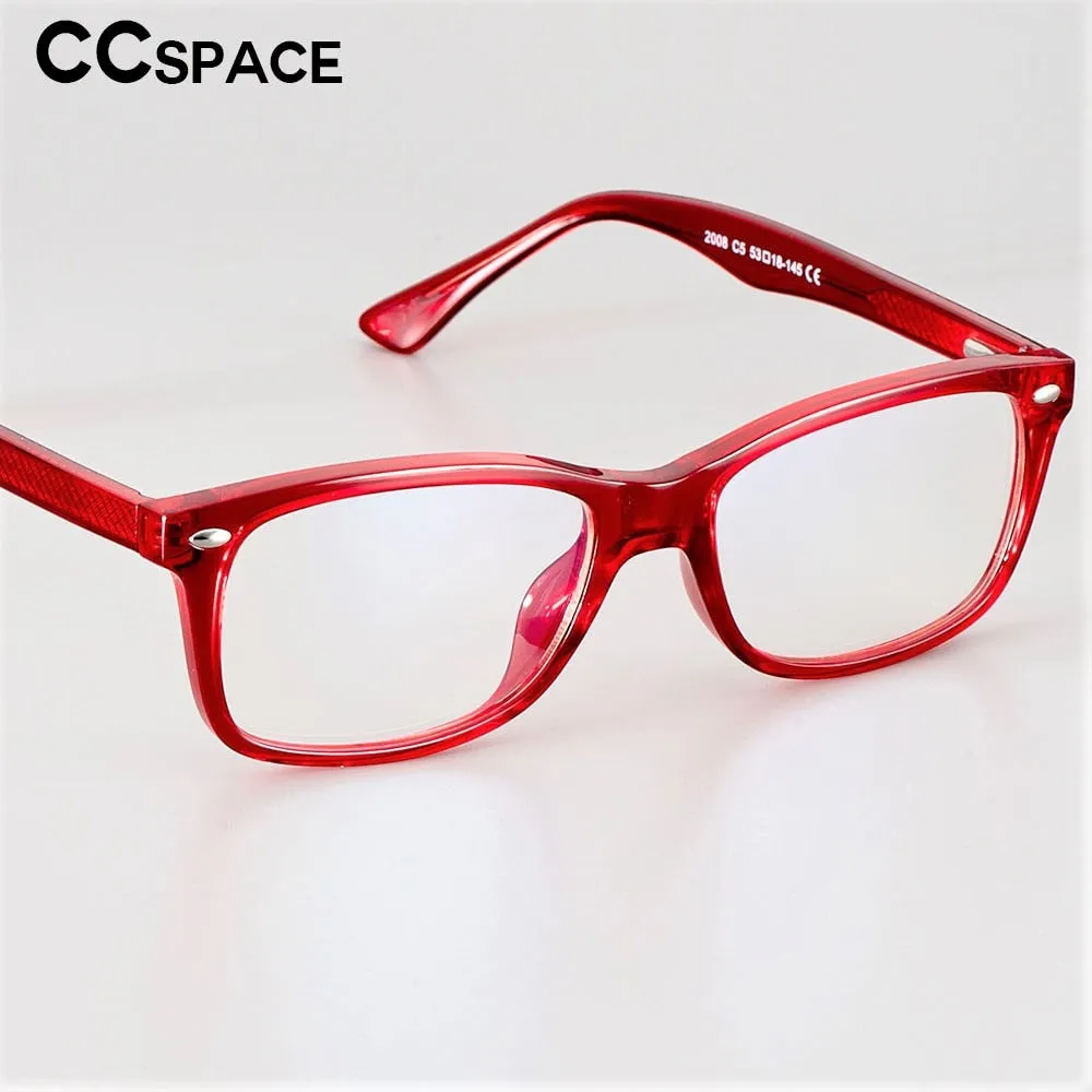 CCspace Unisex Full Rim Square Tr 90 Titanium Frame Eyeglasses 51018