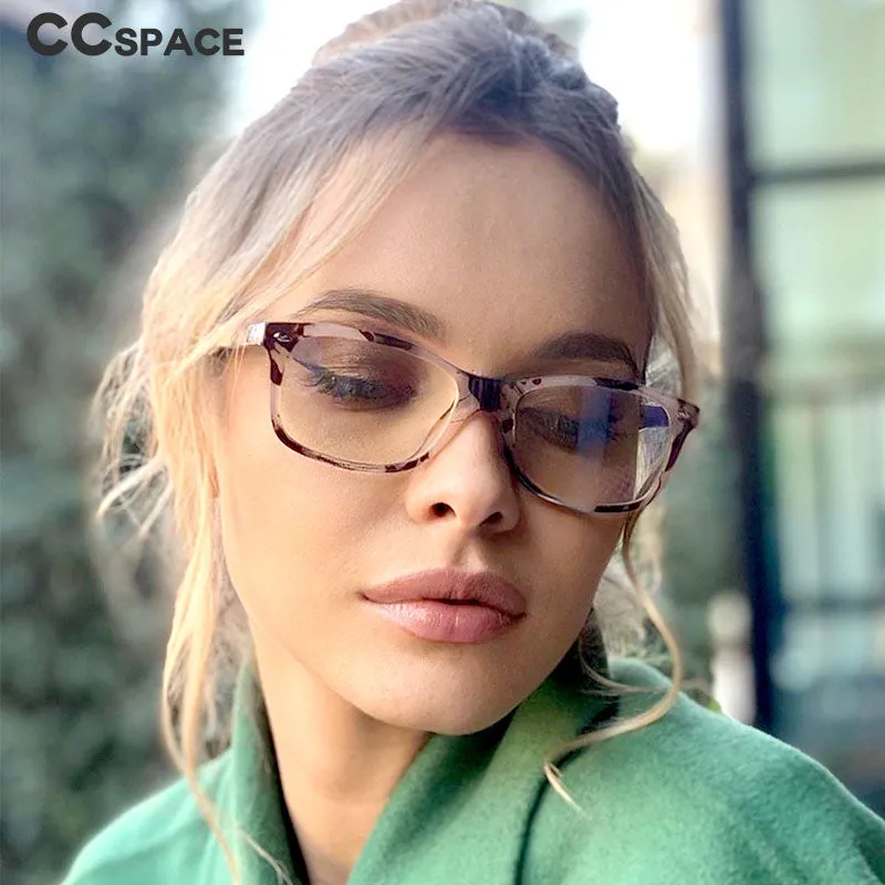 CCspace Unisex Full Rim Square Tr 90 Titanium Frame Eyeglasses 51018