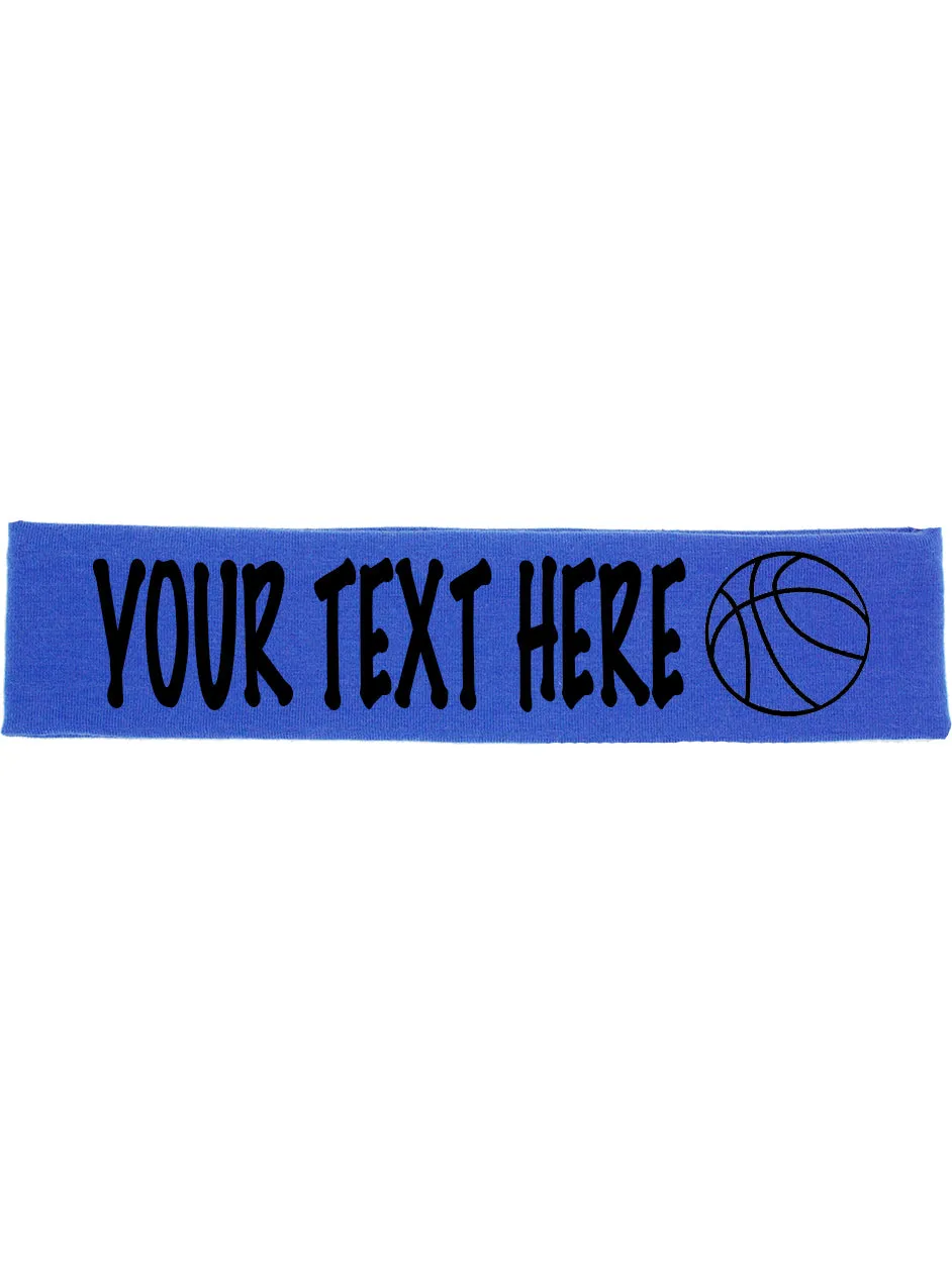 Custom BASKETBALL Cotton Headband - Flat (Non Sparkle) Letters!