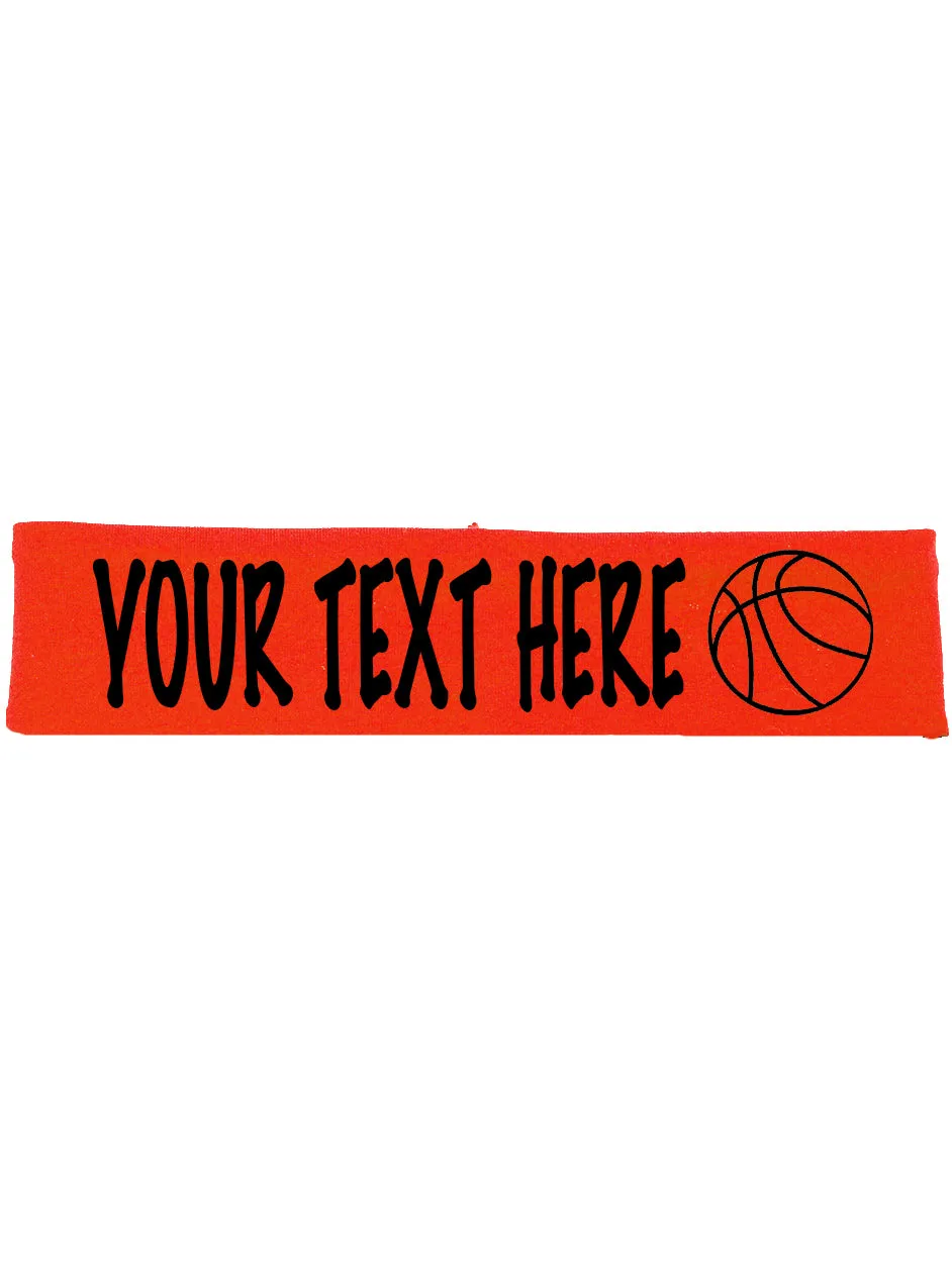 Custom BASKETBALL Cotton Headband - Flat (Non Sparkle) Letters!