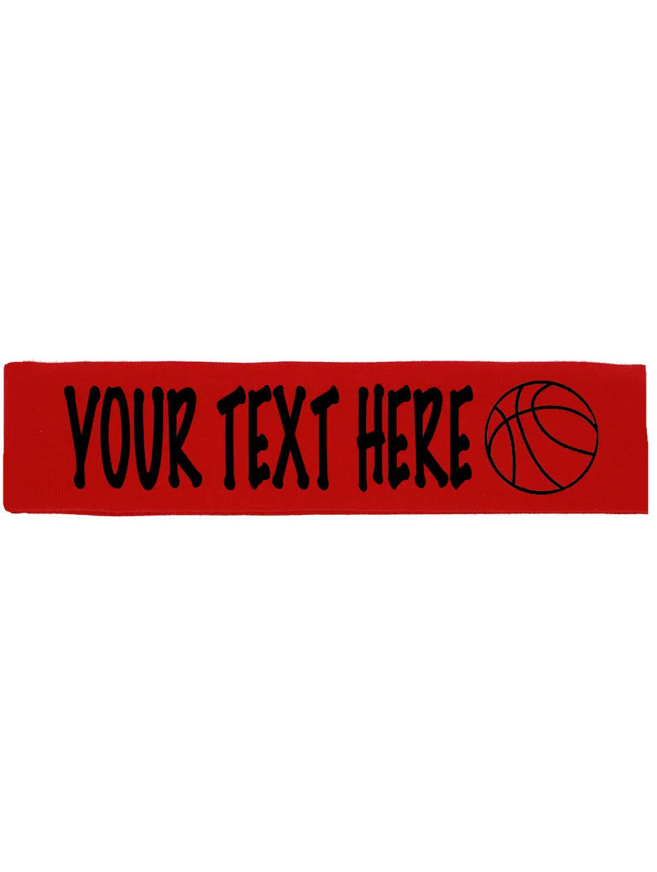 Custom BASKETBALL Cotton Headband - Flat (Non Sparkle) Letters!