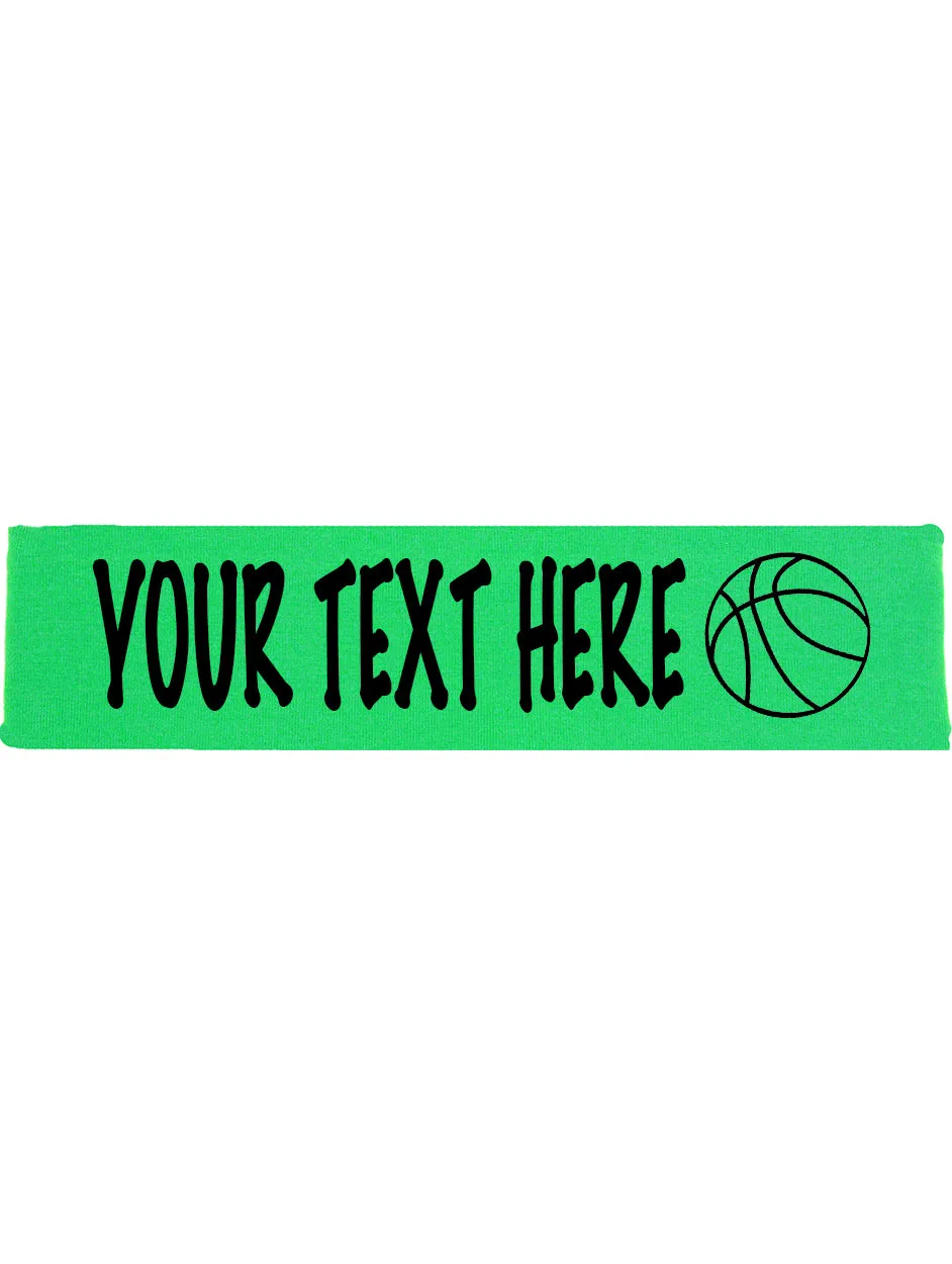 Custom BASKETBALL Cotton Headband - Flat (Non Sparkle) Letters!