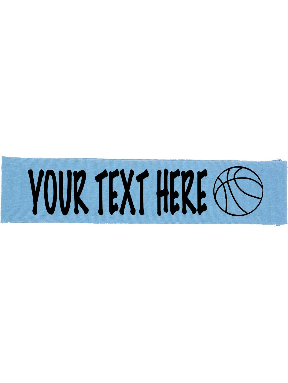 Custom BASKETBALL Cotton Headband - Flat (Non Sparkle) Letters!