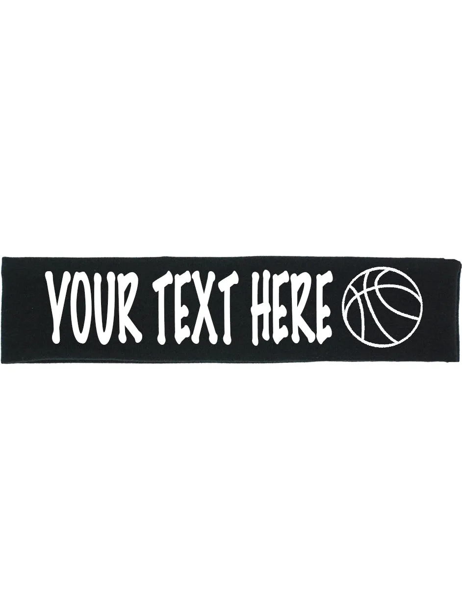 Custom BASKETBALL Cotton Headband - Flat (Non Sparkle) Letters!