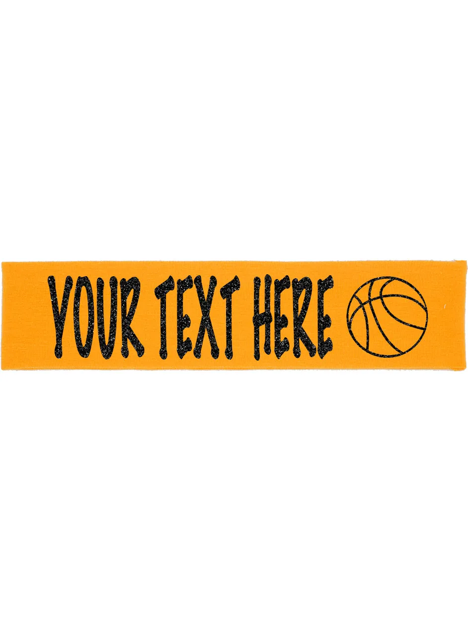 Custom Basketball Headband (Cotton/Lycra) - Sparkle Letters!