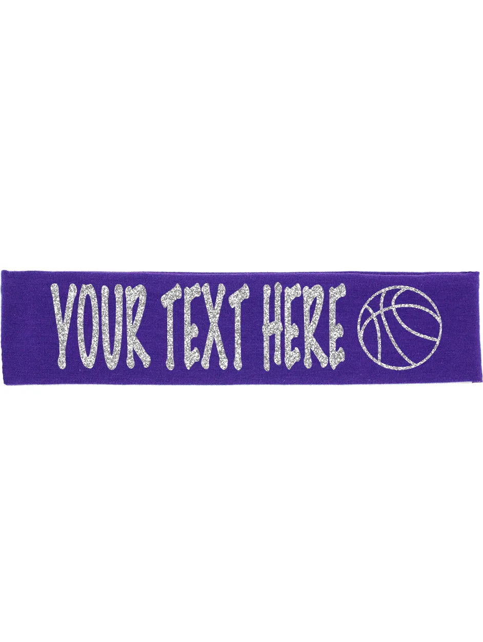 Custom Basketball Headband (Cotton/Lycra) - Sparkle Letters!