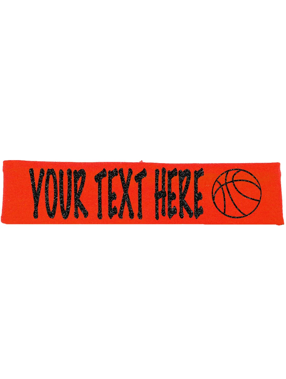 Custom Basketball Headband (Cotton/Lycra) - Sparkle Letters!