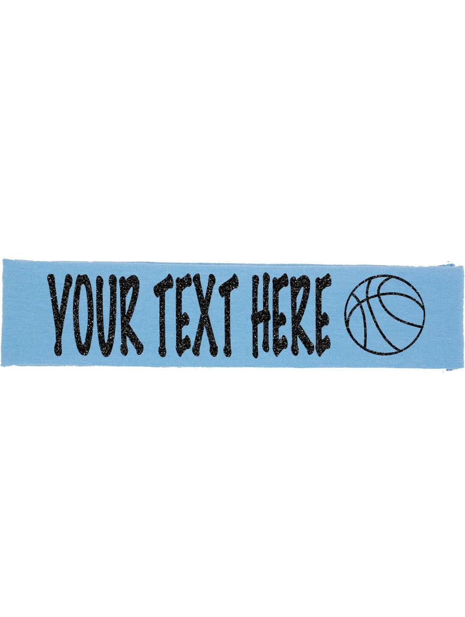 Custom Basketball Headband (Cotton/Lycra) - Sparkle Letters!