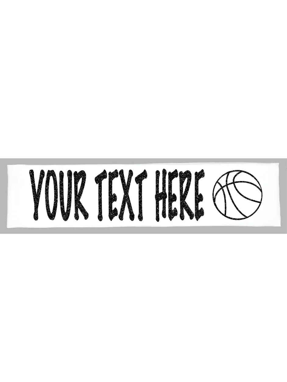Custom Basketball Headband (Cotton/Lycra) - Sparkle Letters!