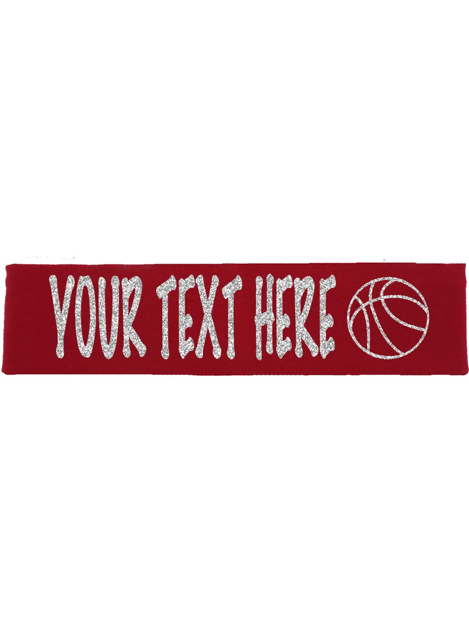 Custom Basketball Headband (Cotton/Lycra) - Sparkle Letters!