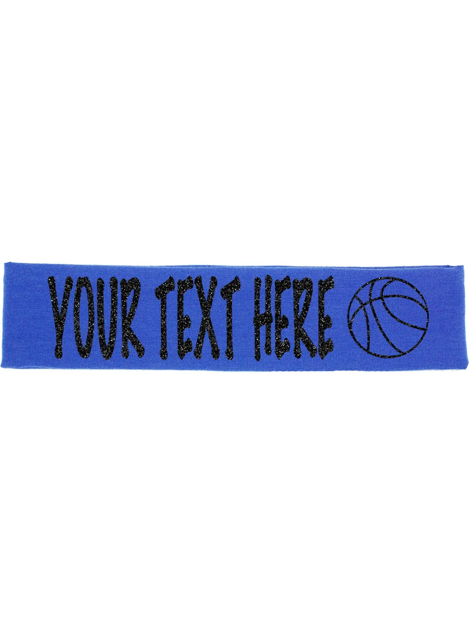 Custom Basketball Headband (Cotton/Lycra) - Sparkle Letters!