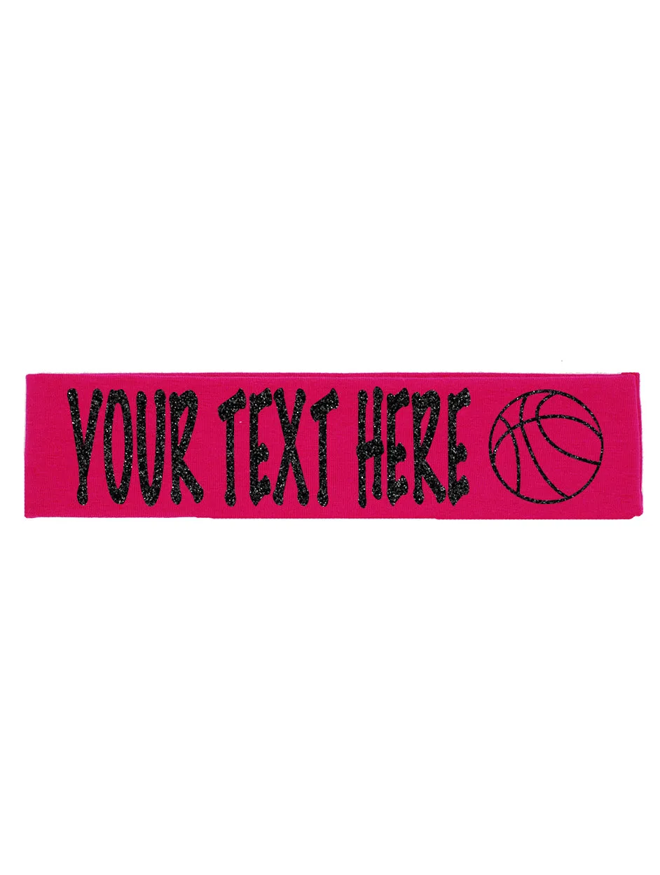 Custom Basketball Headband (Cotton/Lycra) - Sparkle Letters!