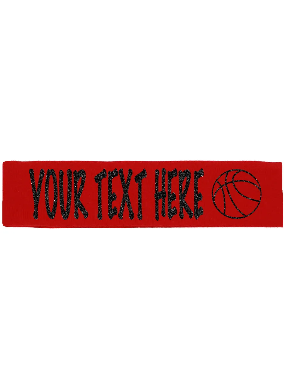 Custom Basketball Headband (Cotton/Lycra) - Sparkle Letters!