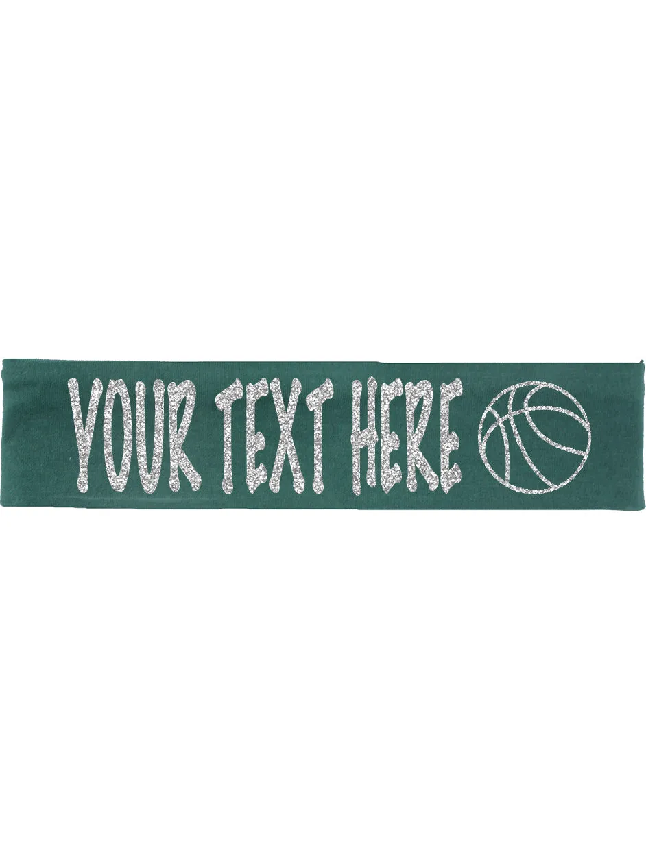 Custom Basketball Headband (Cotton/Lycra) - Sparkle Letters!