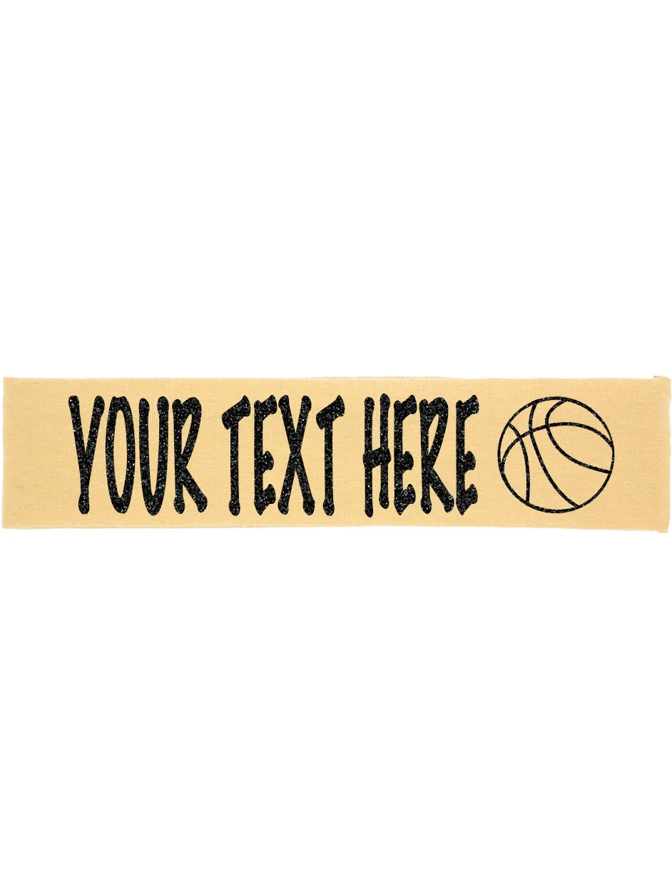 Custom Basketball Headband (Cotton/Lycra) - Sparkle Letters!