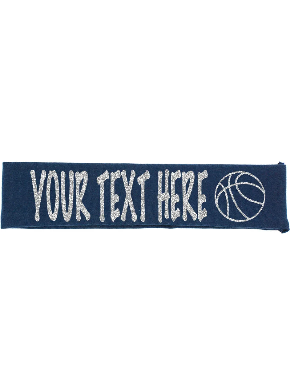 Custom Basketball Headband (Cotton/Lycra) - Sparkle Letters!