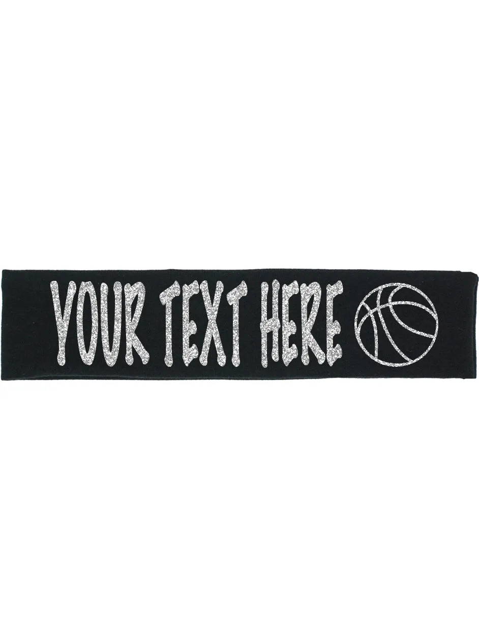 Custom Basketball Headband (Cotton/Lycra) - Sparkle Letters!