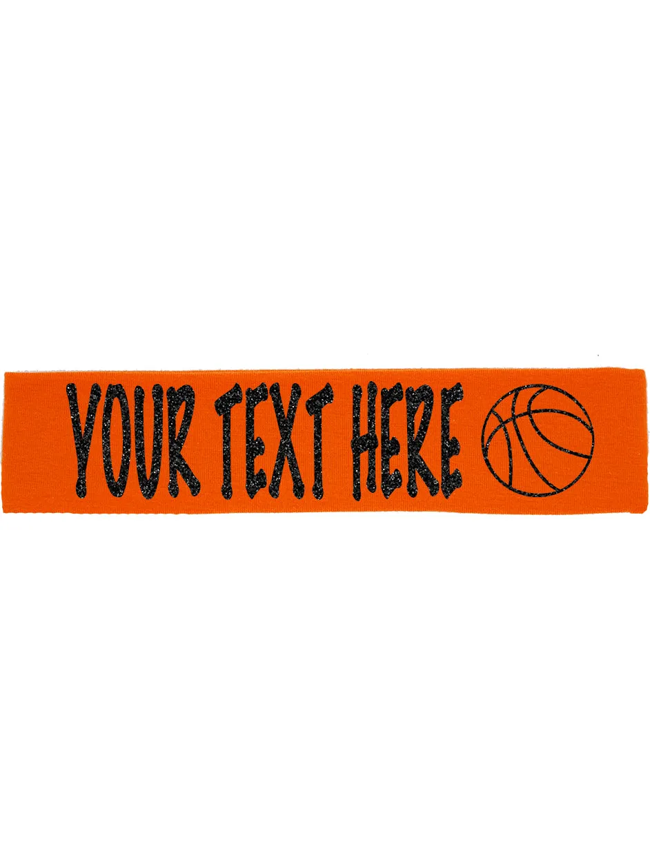 Custom Basketball Headband (Cotton/Lycra) - Sparkle Letters!