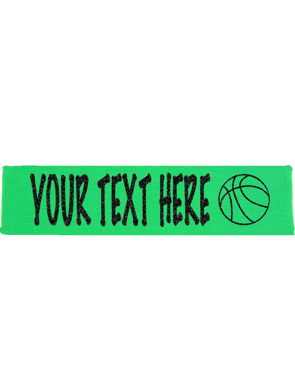 Custom Basketball Headband (Cotton/Lycra) - Sparkle Letters!