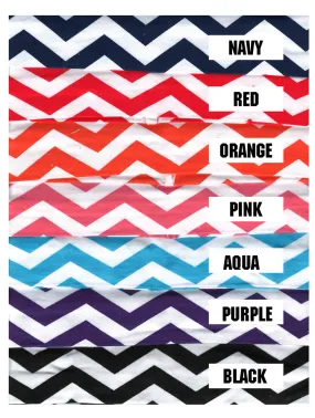Custom Cotton CHEVRON Headband - Flat (Non Sparkle) Letters!