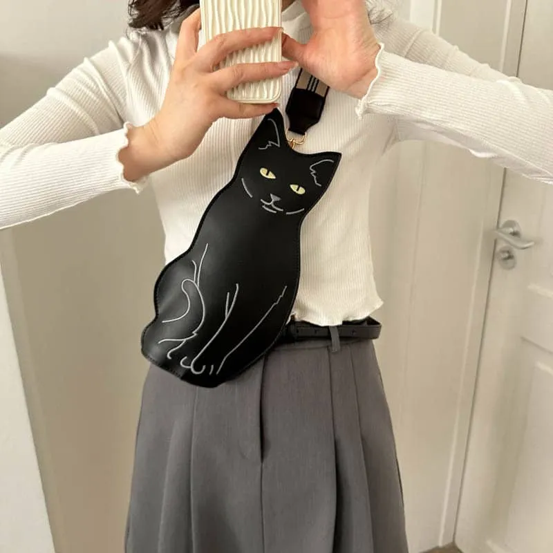 Cute Cartoon Kitten Shoulder Crossbody PU Bag