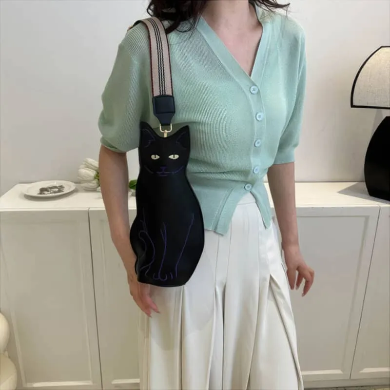 Cute Cartoon Kitten Shoulder Crossbody PU Bag