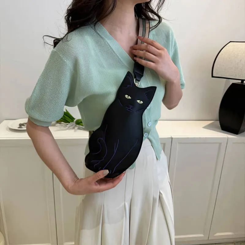 Cute Cartoon Kitten Shoulder Crossbody PU Bag