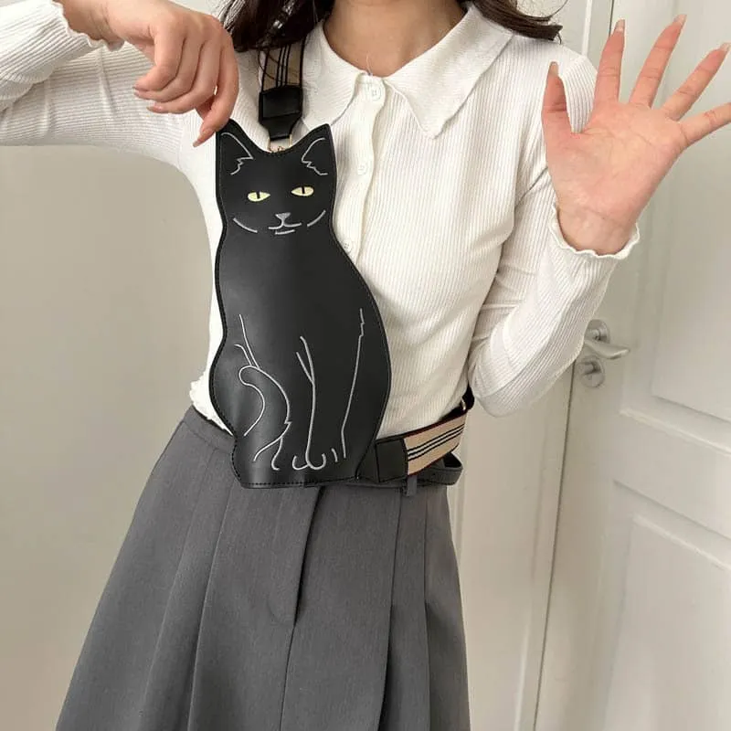 Cute Cartoon Kitten Shoulder Crossbody PU Bag