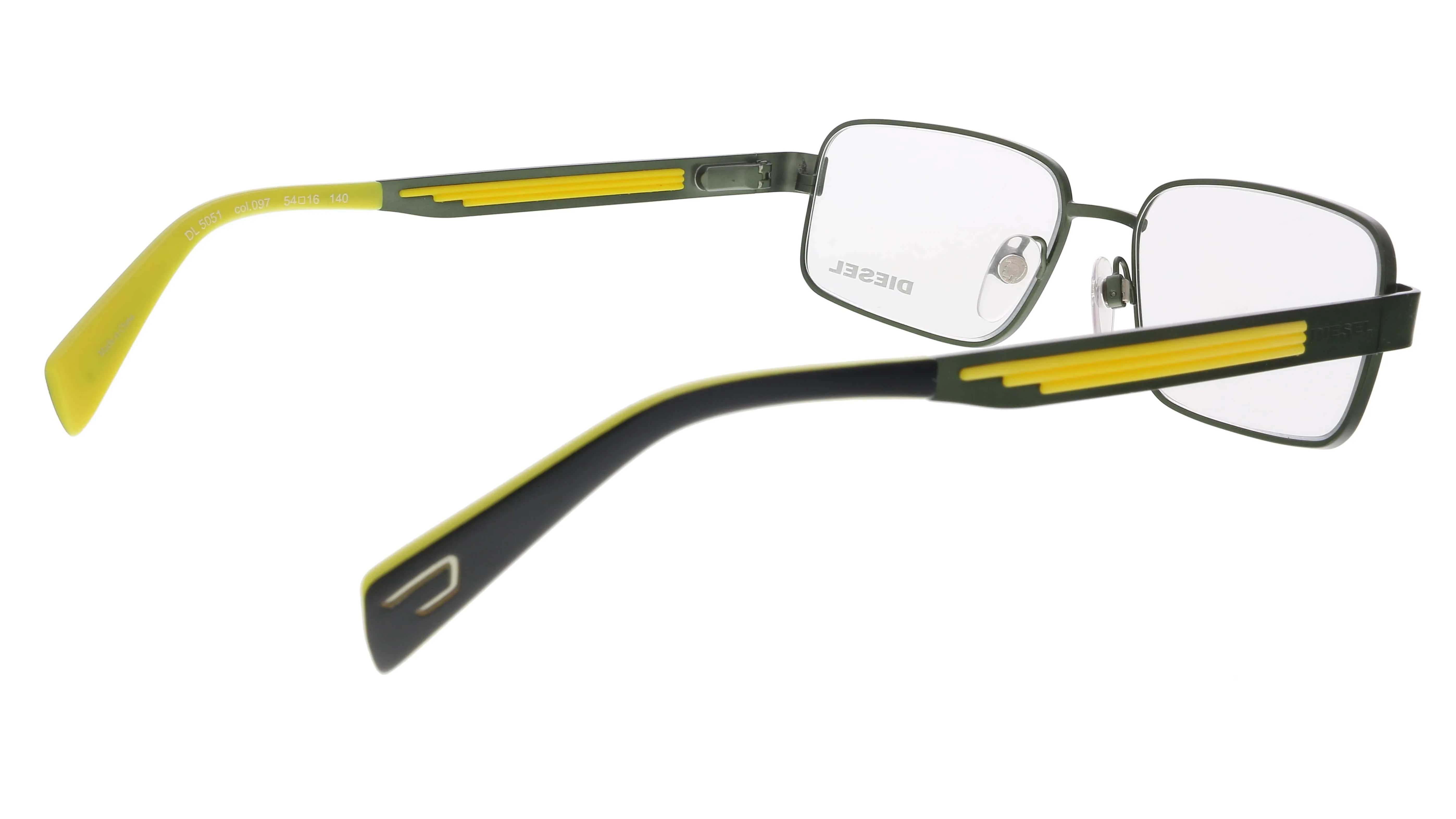 Diesel DL5051 097 Black Yellow Modified Rectangle Optical Frames