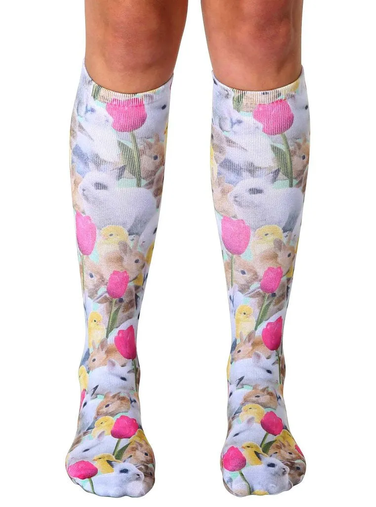 Easter Bunnies Knee High Socks (Unisex)
