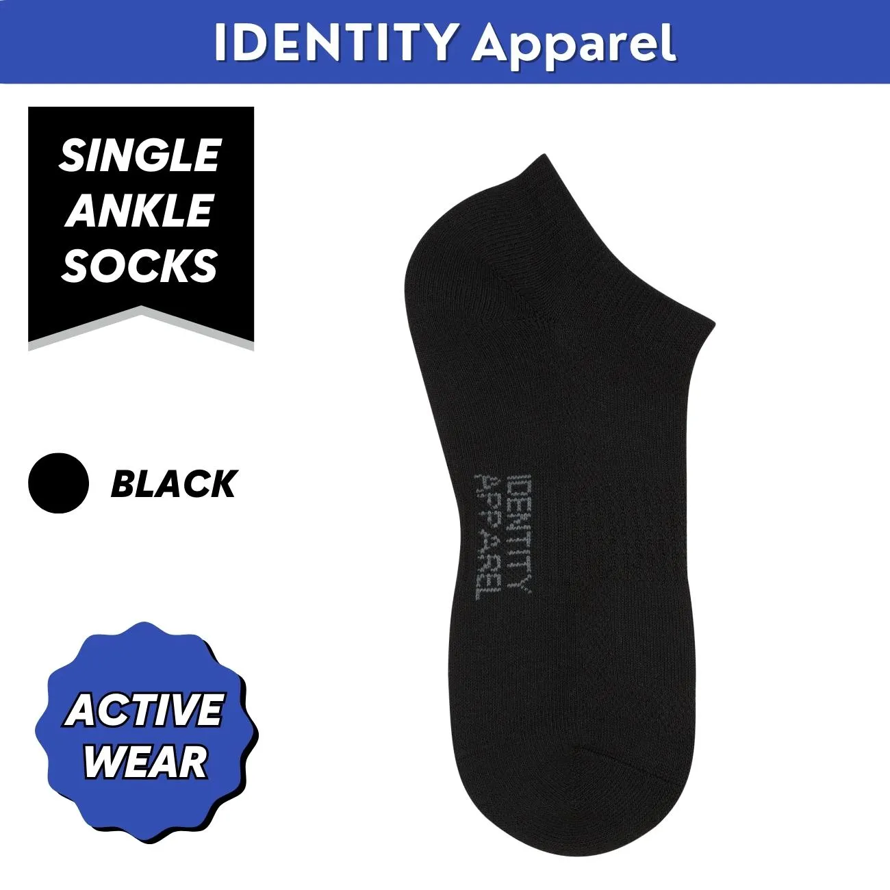 IDENTITY Apparel Performance Enhancing Moisture-Wicking Active Wear Ankle Length Socks