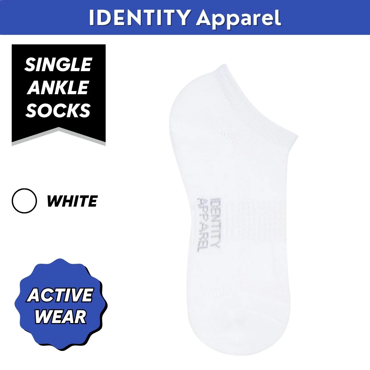 IDENTITY Apparel Performance Enhancing Moisture-Wicking Active Wear Ankle Length Socks