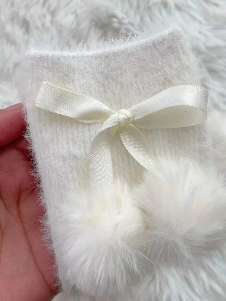Kawaii Bow Pompons Lolita Calf/Ankle Socks