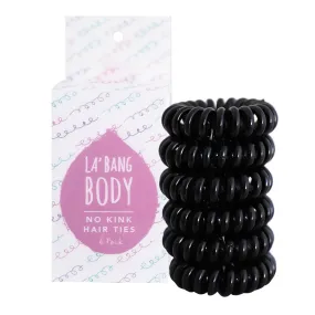 NEW No Kink Hair Ties - Black x 6