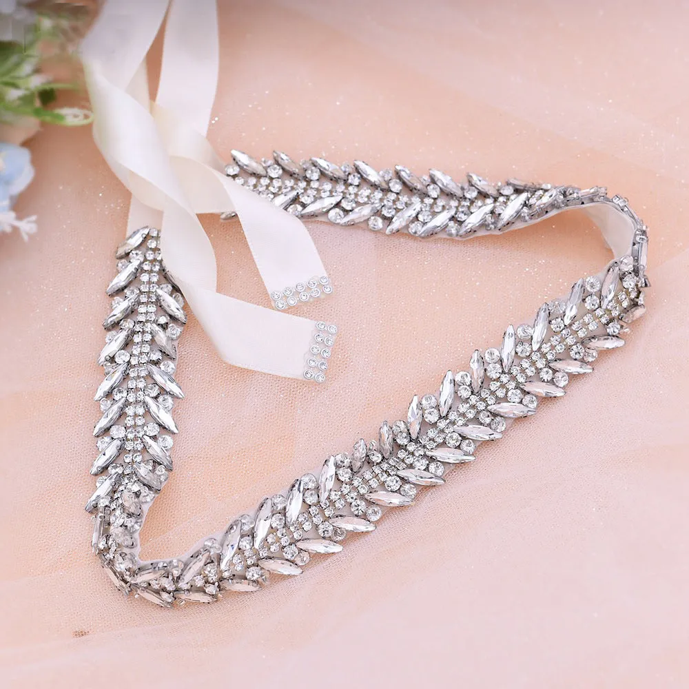 Silve Rhinestone Wedding Belt for Wedding Dresses