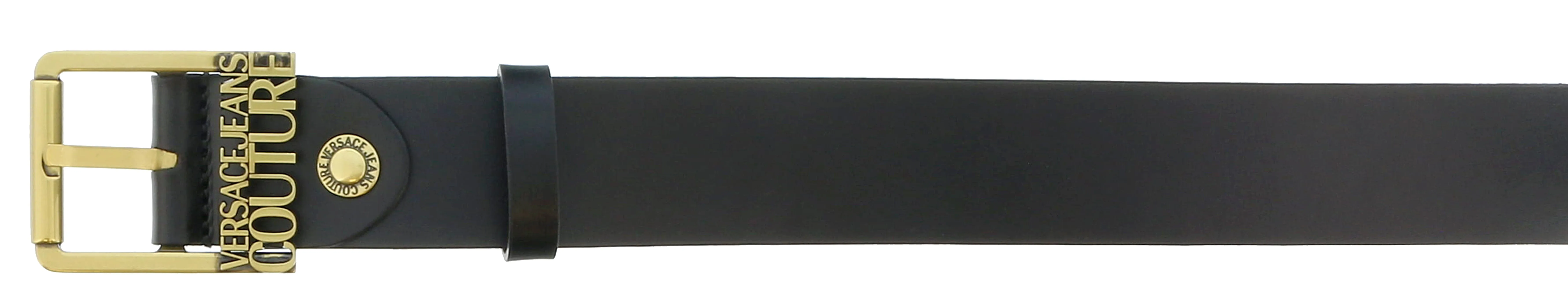 Versace Jeans Couture Black Sleek Signature Buckle Belt Adjustable Mens Belt-