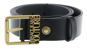 Versace Jeans Couture Black Sleek Signature Buckle Belt Adjustable Mens Belt-